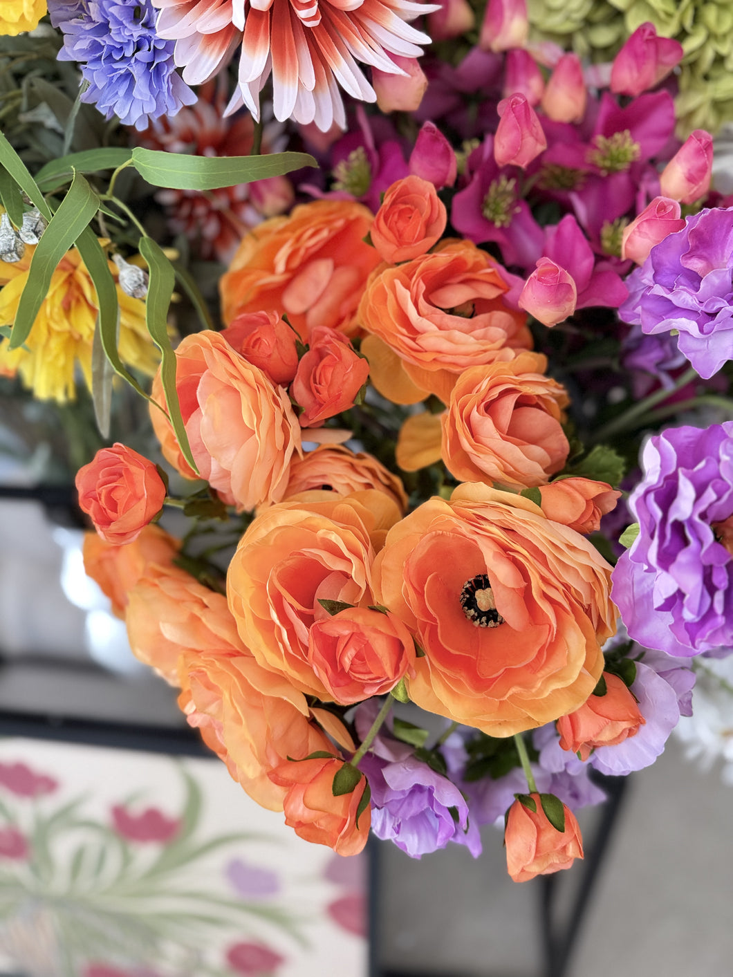 Renoncule orange 63cm