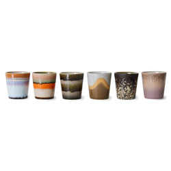 70s ceramics : coffee mugs, elements (set of 6)