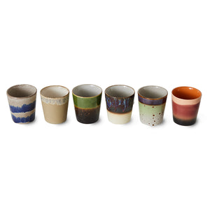 70s ceramics: coffee mugs (set of 6)