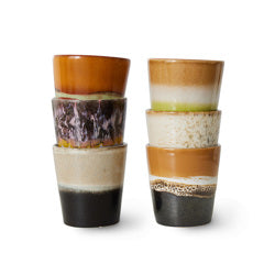 70s ceramics : coffee mugs, soil (set of 6)