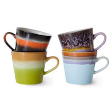 Charger l&#39;image dans la galerie, 70s ceramics : cappuccino mugs, solid (set of 4)
