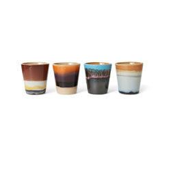 70s ceramics : ristretto mugs, solar (set of 4)