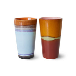 70s ceramics : latte mugs, clash (set of 2)