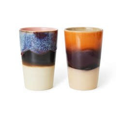 70s ceramics : tea mugs, dusk (set of 2)