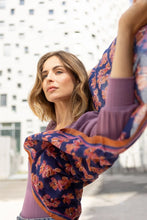 Charger l&#39;image dans la galerie, Grand foulard Dupatta - Violeta Navy
