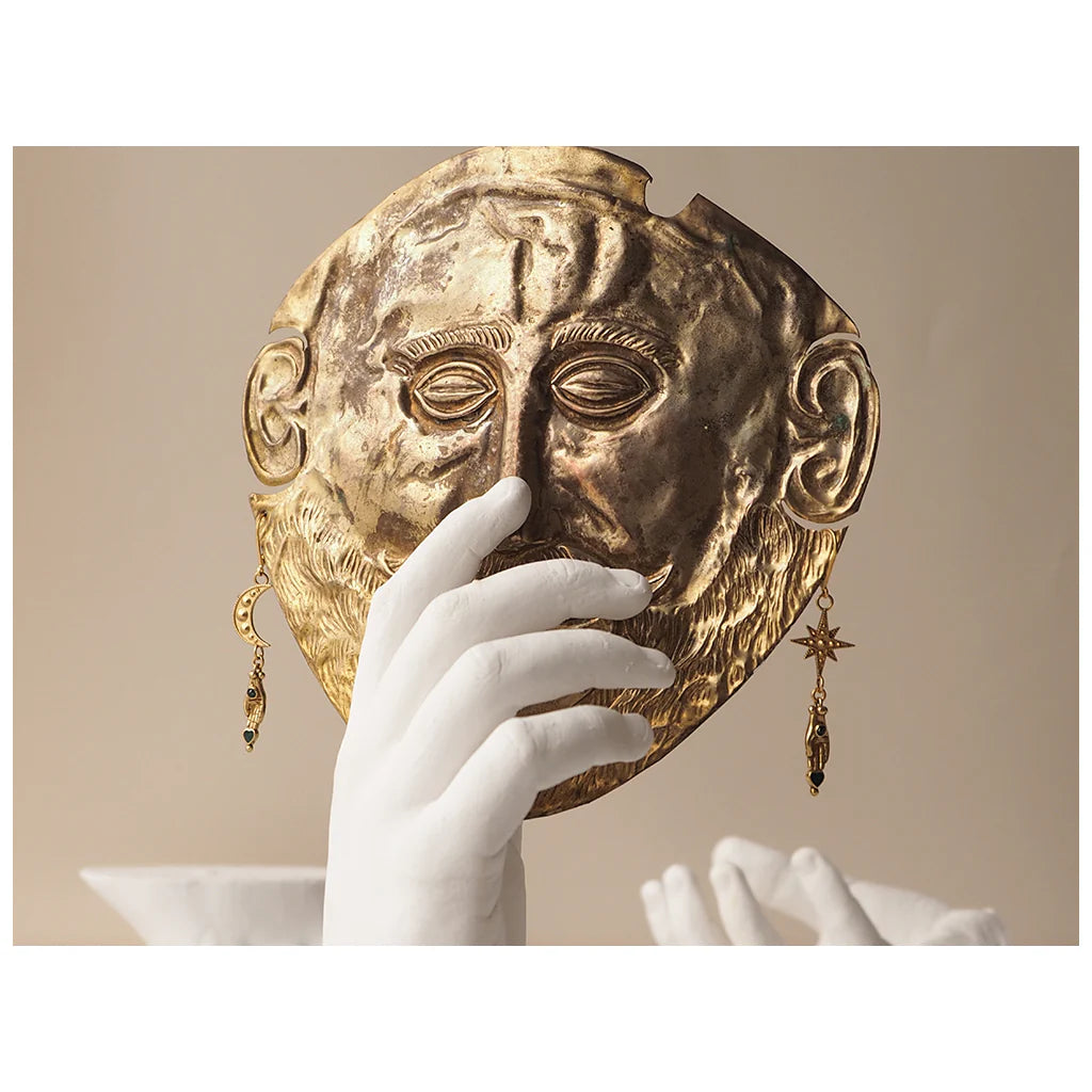 boucles, oreilles, sacha, étoile, lune, or, pierre, laiton, la2l, green, terra, tournai, lille, bruxelles, courtrai