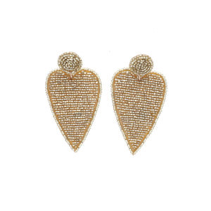 Boucles d'oreilles en perles coeur doré