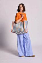 Charger l'image dans la galerie, Sac cabas Claude - Rayures orange et bleu
