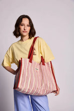 Charger l'image dans la galerie, Sac cabas Claude - Rayures rouge et rose

