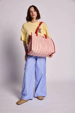 Charger l'image dans la galerie, Sac cabas Claude - Rayures rouge et rose
