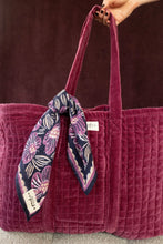 Charger l&#39;image dans la galerie, Cabas Samba - Velours lisse cherry
