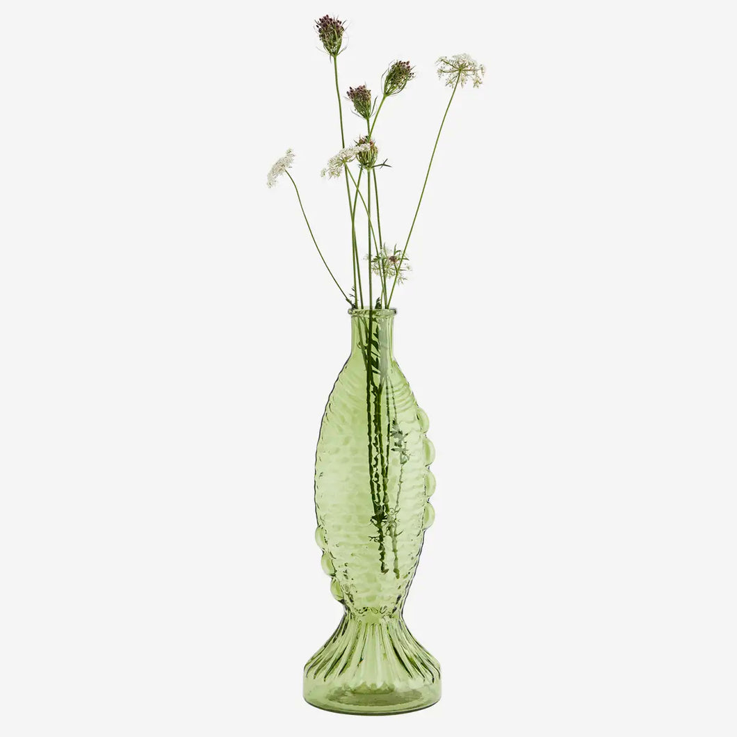 Grand vase poisson vert