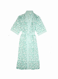 Kimono long Léopard vert