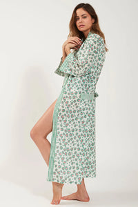 Kimono long Léopard vert