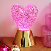 Charger l&#39;image dans la galerie, Lampe coeur rose à paillettes
