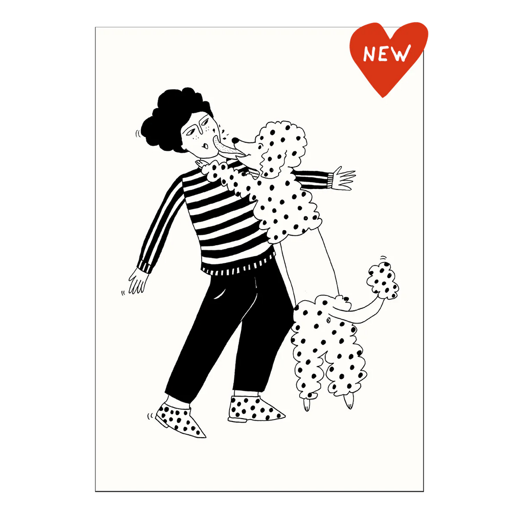 Carte postale poodle love