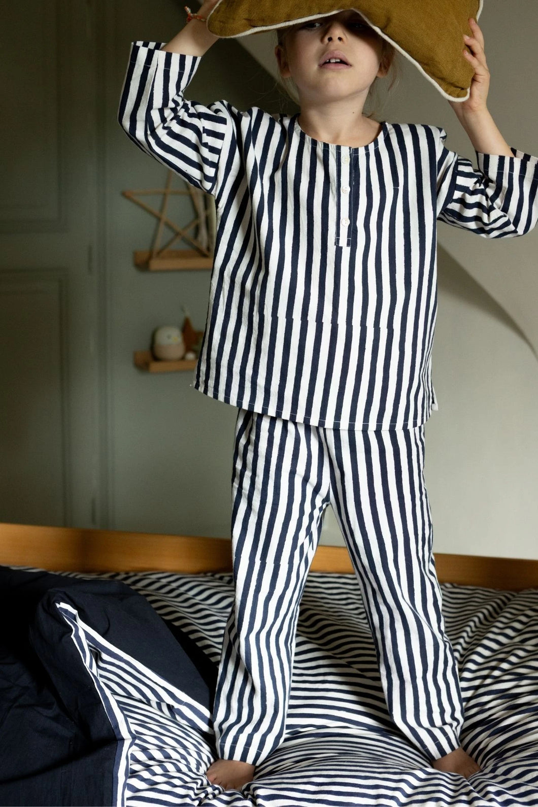 Pyjama deux pièces Luno - Rayures météorite