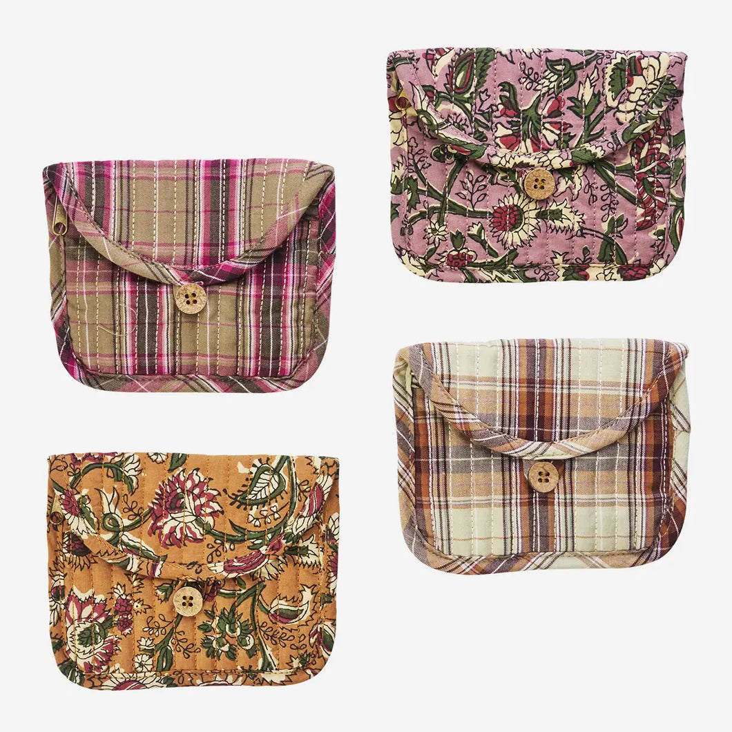 pochette, porte, feuille, coton, fleurs, accessoire, monnaie, madam, stoltz, green, terra, shopping, online, tournai, lille, courtrai, bruxelles