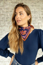 Charger l&#39;image dans la galerie, Petit foulard Dupitta - Violeta navy
