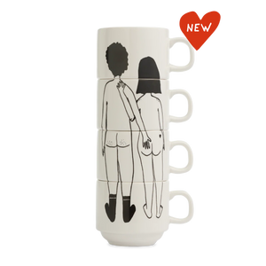 Set de 4 tasses avec anses empilables nakel couple