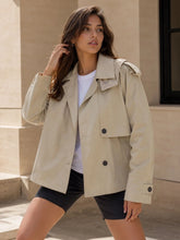 Charger l'image dans la galerie, Trench-coat court à capuche - Taupe
