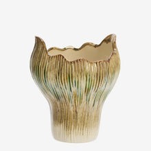 Charger l&#39;image dans la galerie, Stoneware pot - vert, beige, moutarde
