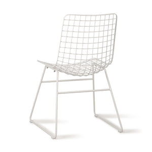 Chaise en métal blanc + coussins