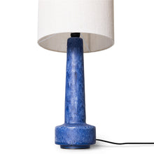Charger l&#39;image dans la galerie, -30% : Lampe retro en grès bleu et abat-jour en lin
