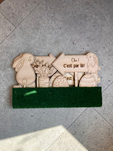 Lot de 14 pancartes chasse aux œufs